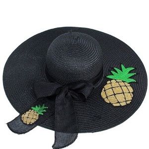 🍍 NEW🍍BLACK SEQUIN PINEAPPLE SUNHAT